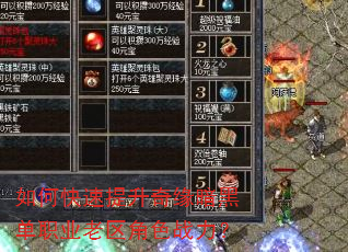 如何快速提升奇缘暗黑单职业老区角色战力? 如何快速提升奇缘暗黑单职业老区角色战力?