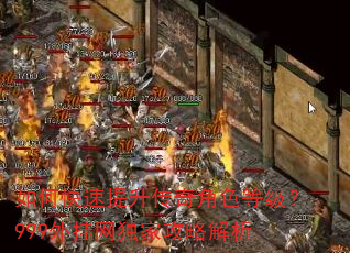 如何快速提升传奇角色等级?999外挂网独家攻略解析 如何快速提升传奇角色等级?999外挂网独家攻略解析