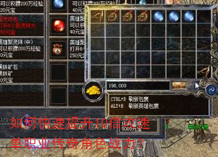 如何快速提升10倍攻速单职业传奇角色战力? 如何快速提升10倍攻速单职业传奇角色战力?