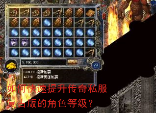 如何快速提升传奇私服复古版的角色等级? 如何快速提升传奇私服复古版的角色等级?